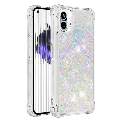 YB Quicksand Series-1 for Nothing phone (1) 5G TPU Back Cover Anti-collision Phone Case with Liquid Floating Glitter Sequins Phone Shell