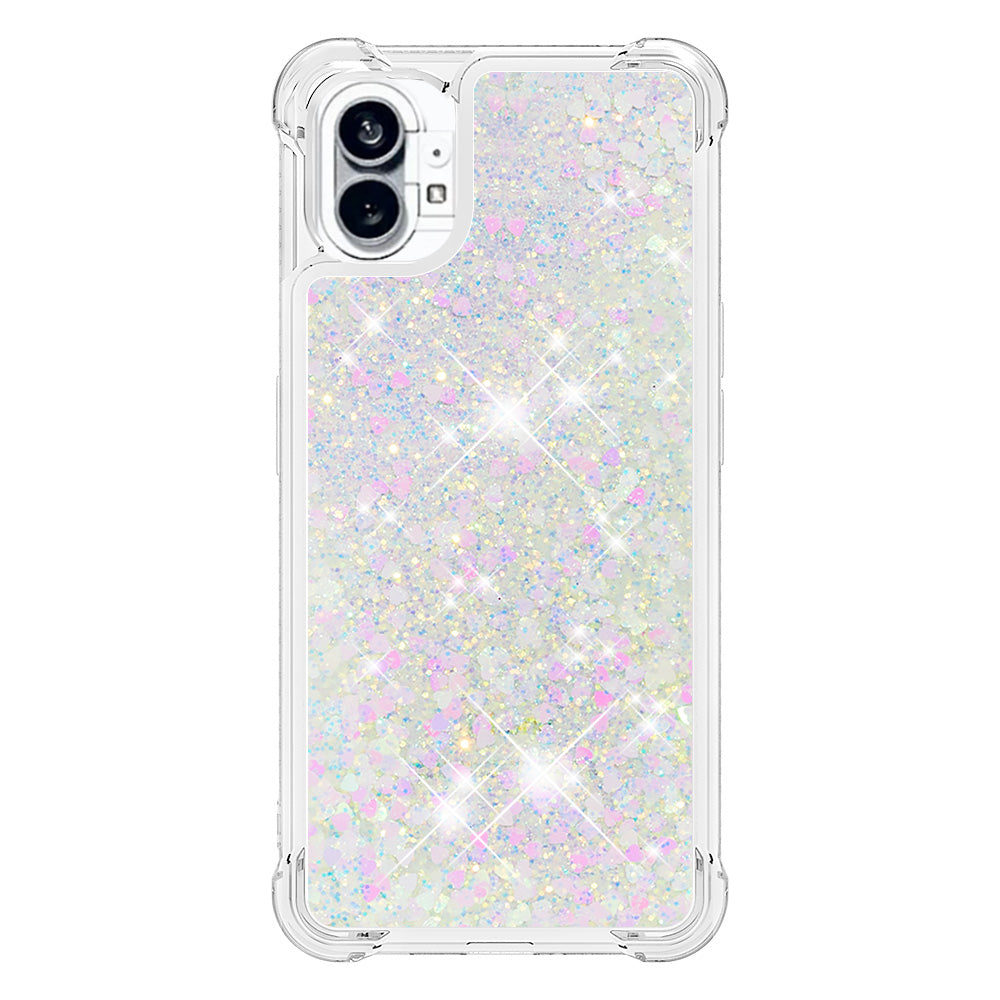 YB Quicksand Series-1 for Nothing phone (1) 5G TPU Back Cover Anti-collision Phone Case with Liquid Floating Glitter Sequins Phone Shell