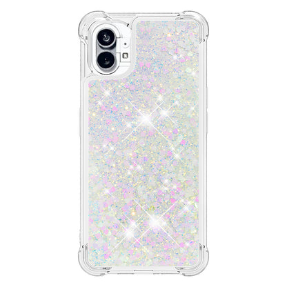 YB Quicksand Series-1 for Nothing phone (1) 5G TPU Back Cover Anti-collision Phone Case with Liquid Floating Glitter Sequins Phone Shell