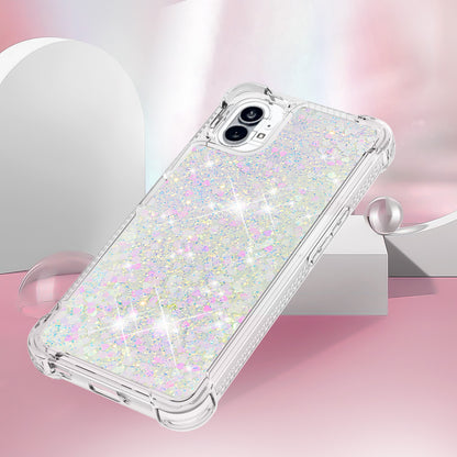 YB Quicksand Series-1 for Nothing phone (1) 5G TPU Back Cover Anti-collision Phone Case with Liquid Floating Glitter Sequins Phone Shell