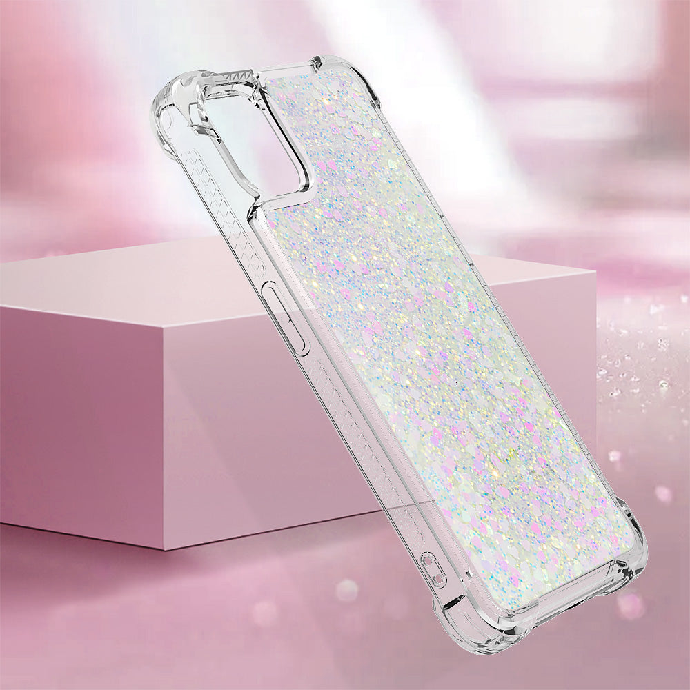 YB Quicksand Series-1 for Nothing phone (1) 5G TPU Back Cover Anti-collision Phone Case with Liquid Floating Glitter Sequins Phone Shell