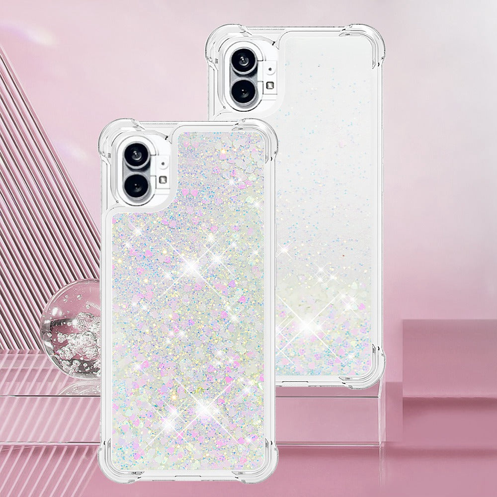 YB Quicksand Series-1 for Nothing phone (1) 5G TPU Back Cover Anti-collision Phone Case with Liquid Floating Glitter Sequins Phone Shell