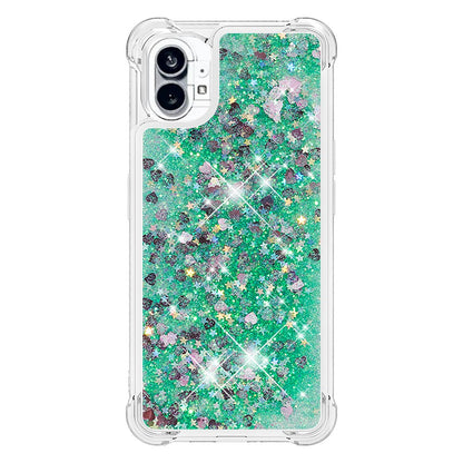 YB Quicksand Series-1 for Nothing phone (1) 5G TPU Back Cover Anti-collision Phone Case with Liquid Floating Glitter Sequins Phone Shell