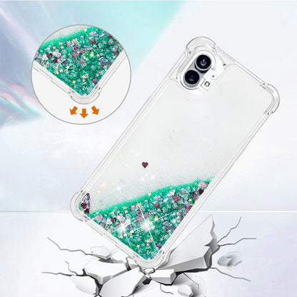 YB Quicksand Series-1 for Nothing phone (1) 5G TPU Back Cover Anti-collision Phone Case with Liquid Floating Glitter Sequins Phone Shell