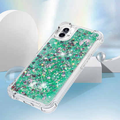 YB Quicksand Series-1 for Nothing phone (1) 5G TPU Back Cover Anti-collision Phone Case with Liquid Floating Glitter Sequins Phone Shell