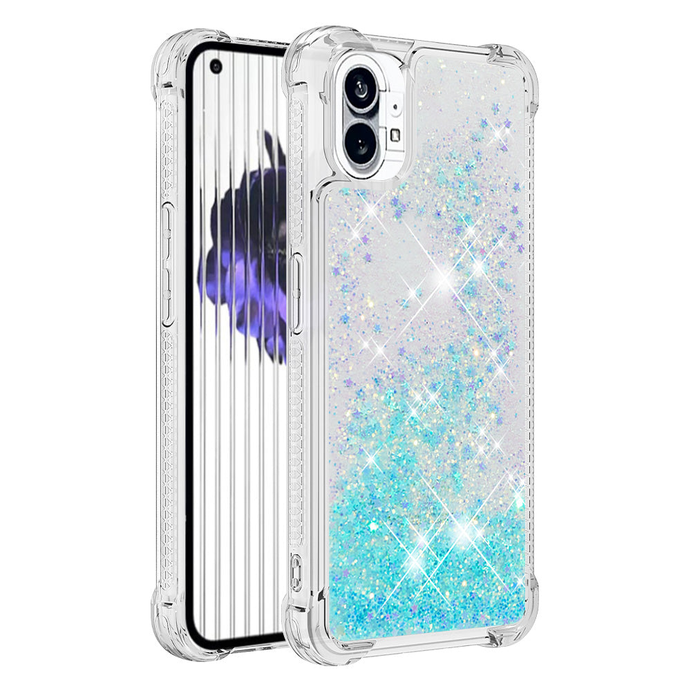 YB Quicksand Series-1 for Nothing phone (1) 5G TPU Back Cover Anti-collision Phone Case with Liquid Floating Glitter Sequins Phone Shell