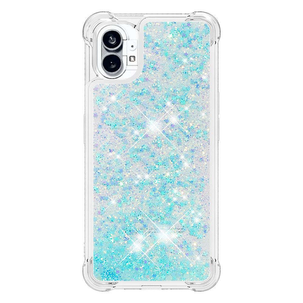 YB Quicksand Series-1 for Nothing phone (1) 5G TPU Back Cover Anti-collision Phone Case with Liquid Floating Glitter Sequins Phone Shell