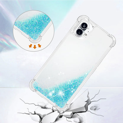 YB Quicksand Series-1 for Nothing phone (1) 5G TPU Back Cover Anti-collision Phone Case with Liquid Floating Glitter Sequins Phone Shell