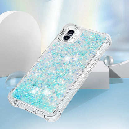 YB Quicksand Series-1 for Nothing phone (1) 5G TPU Back Cover Anti-collision Phone Case with Liquid Floating Glitter Sequins Phone Shell