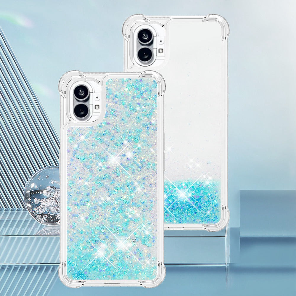 YB Quicksand Series-1 for Nothing phone (1) 5G TPU Back Cover Anti-collision Phone Case with Liquid Floating Glitter Sequins Phone Shell