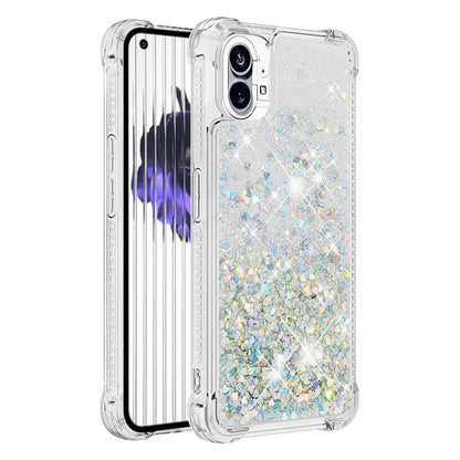 YB Quicksand Series-1 for Nothing phone (1) 5G TPU Back Cover Anti-collision Phone Case with Liquid Floating Glitter Sequins Phone Shell