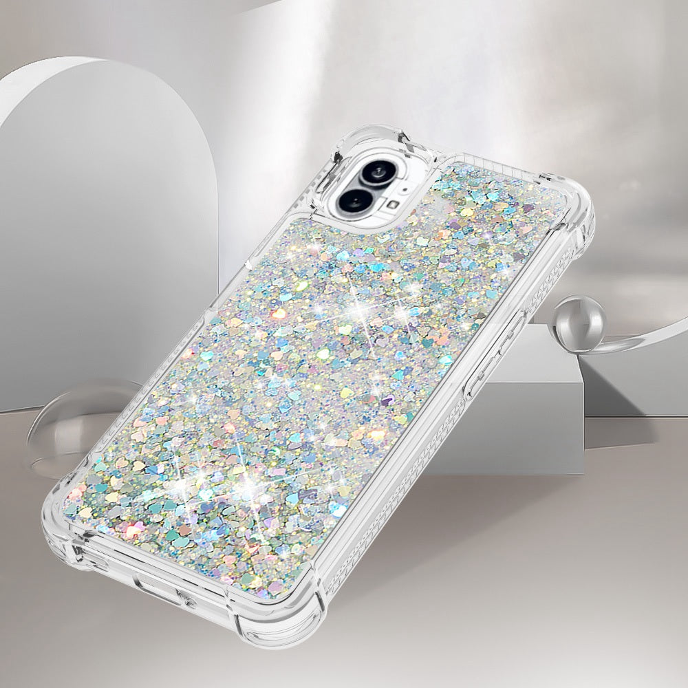 YB Quicksand Series-1 for Nothing phone (1) 5G TPU Back Cover Anti-collision Phone Case with Liquid Floating Glitter Sequins Phone Shell