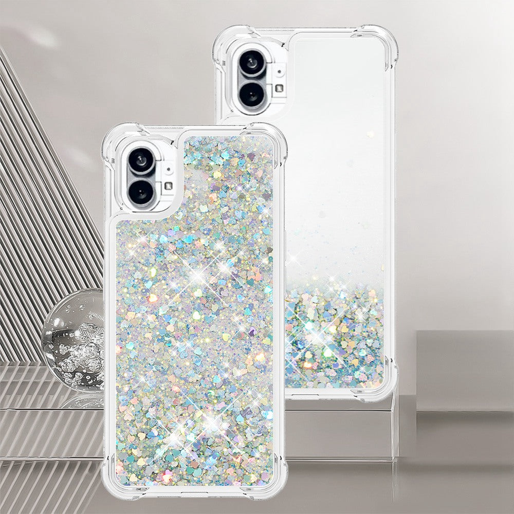 YB Quicksand Series-1 for Nothing phone (1) 5G TPU Back Cover Anti-collision Phone Case with Liquid Floating Glitter Sequins Phone Shell