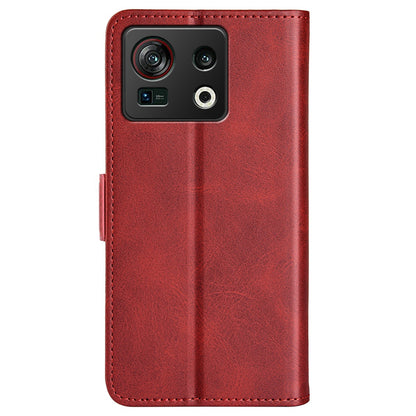 For ZTE nubia Z40S Pro 5G Anti-scratch Phone Case Stand Wallet Textured PU Leather Dual Magnetic Clasp Folio Flip Phone Cover