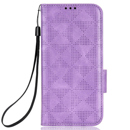 Phone Wallet Case For Honor X7, Triangle Pattern Imprinted PU Leather Drop-proof Flip Cover Stand