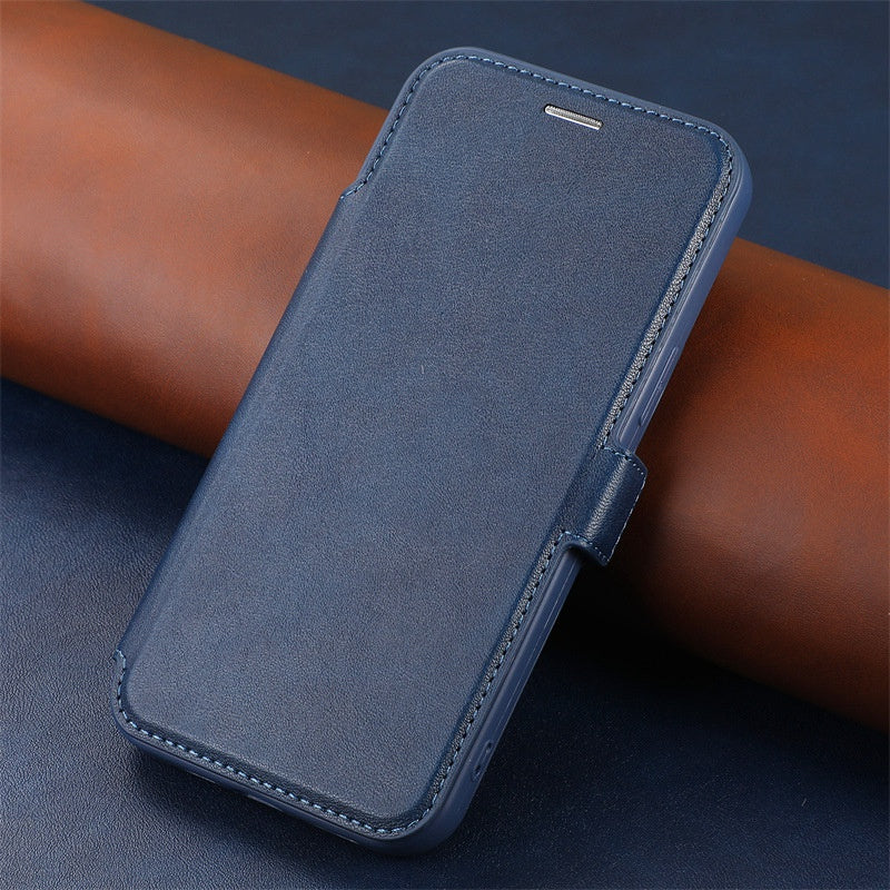 For iPhone 14 Pro Slide Camera Protection Folio Flip Phone Case PU Leather Stand Card Holder Cover