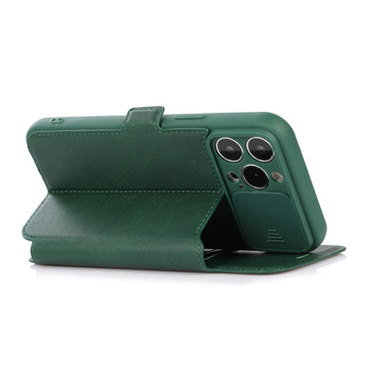 For iPhone 14 Pro Slide Camera Protection Folio Flip Phone Case PU Leather Stand Card Holder Cover