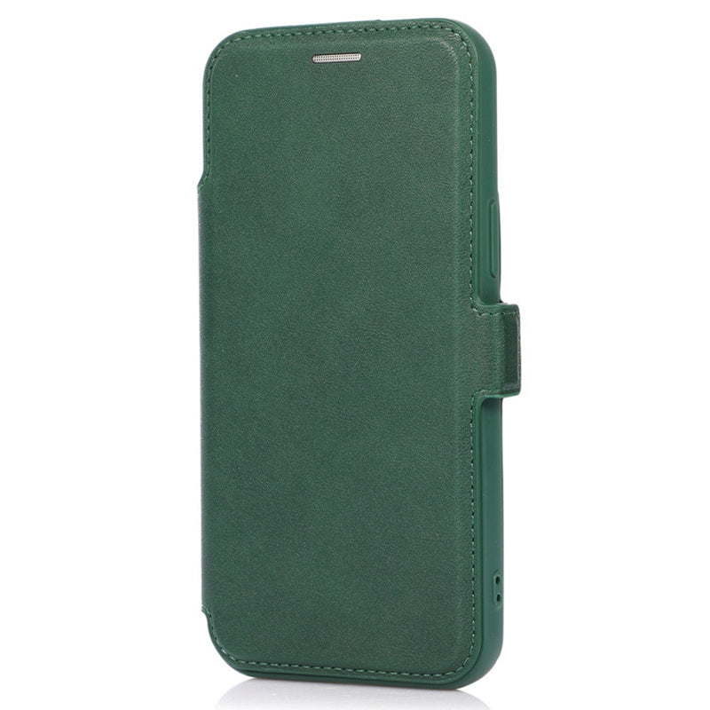 For iPhone 14 Pro Slide Camera Protection Folio Flip Phone Case PU Leather Stand Card Holder Cover