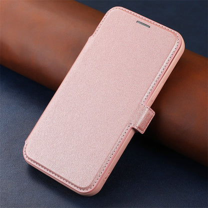 For iPhone 14 Pro Slide Camera Protection Folio Flip Phone Case PU Leather Stand Card Holder Cover