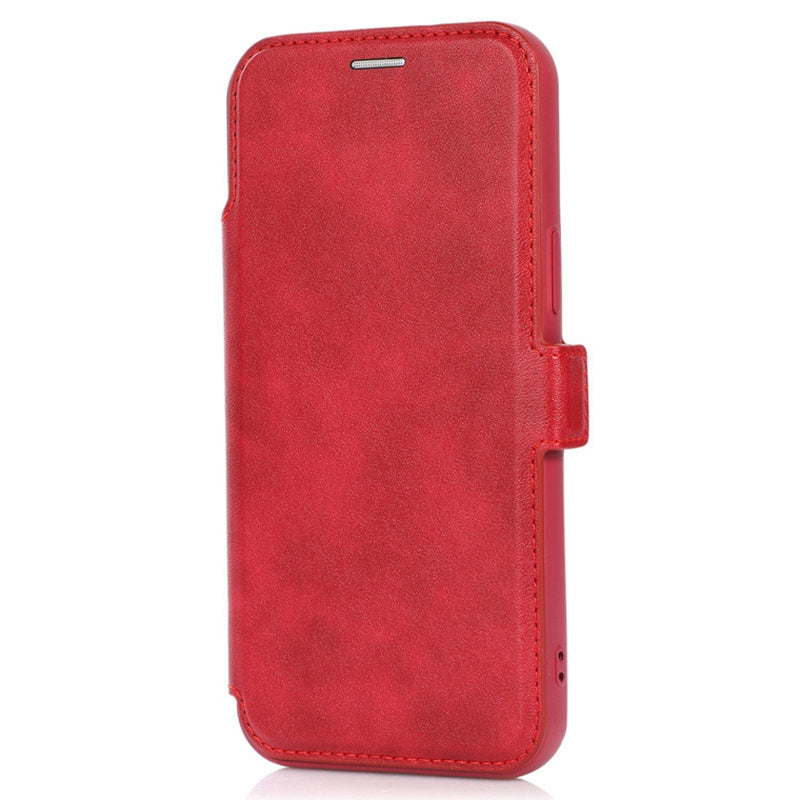 For iPhone 14 Pro Slide Camera Protection Folio Flip Phone Case PU Leather Stand Card Holder Cover