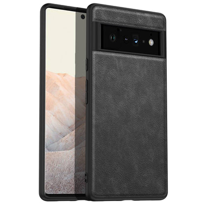 For Google Pixel 6 Pro 5G Anti-scratch Phone Case Retro PU Leather Coated TPU+PC Phone Protective Cover