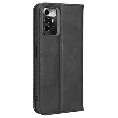 For ZTE Blade A72 5G Retro Texture Imprinted Mosaic Wallet Stand Case PU Leather Magnetic Auto-absorbed Phone Cover