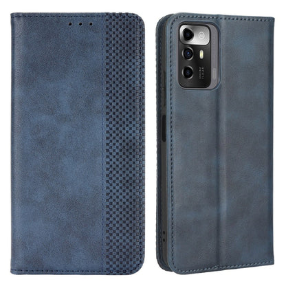 For ZTE Blade A72 5G Retro Texture Imprinted Mosaic Wallet Stand Case PU Leather Magnetic Auto-absorbed Phone Cover