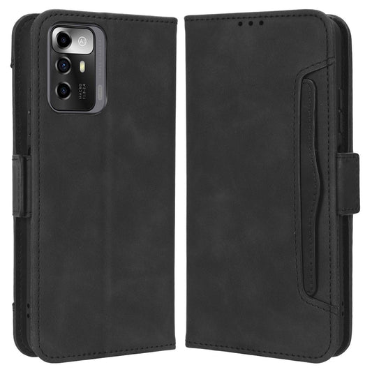 For ZTE Blade A72 5G PU Leather Phone Stand Case Multiple Card Slots Magnetic Clasp Wallet Phone Cover