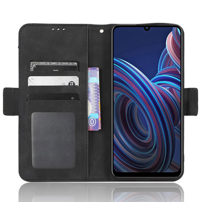 For ZTE Blade A72 5G PU Leather Phone Stand Case Multiple Card Slots Magnetic Clasp Wallet Phone Cover