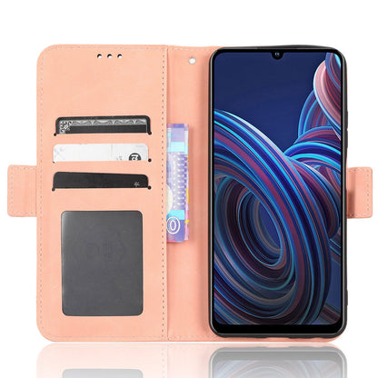 For ZTE Blade A72 5G PU Leather Phone Stand Case Multiple Card Slots Magnetic Clasp Wallet Phone Cover