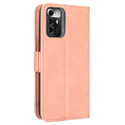 For ZTE Blade A72 5G PU Leather Phone Stand Case Multiple Card Slots Magnetic Clasp Wallet Phone Cover