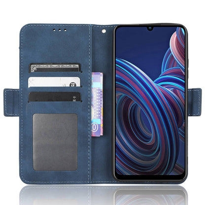 For ZTE Blade A72 5G PU Leather Phone Stand Case Multiple Card Slots Magnetic Clasp Wallet Phone Cover