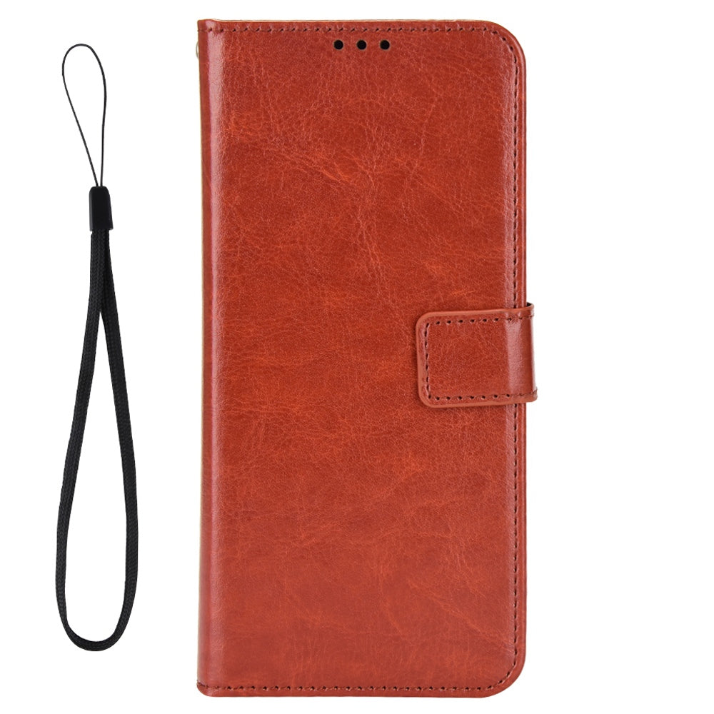 For ZTE Blade A72 5G PU Leather Wallet Phone Case Foldable Stand Crazy Horse Texture Magnetic Clasp Phone Cover