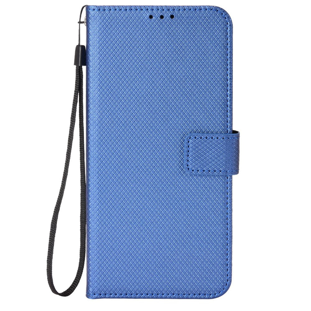 For ZTE Blade A72 5G PU Leather Stand Case Diamond Texture Anti-scratch Folio Flip Phone Wallet Cover