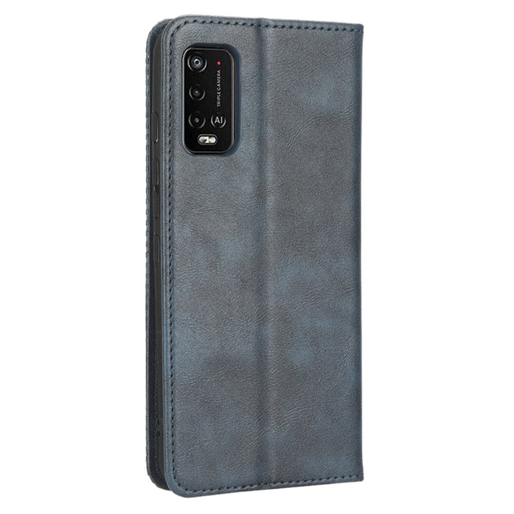 For Wiko Power U10 / Power U20 Vintage PU Leather Wallet Case Imprinted Mosaic Stand Magnetic Auto-absorbed Closure Flip Folio Cover