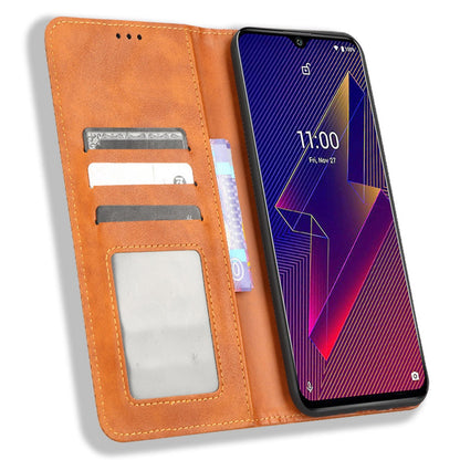 For Wiko Power U10 / Power U20 Vintage PU Leather Wallet Case Imprinted Mosaic Stand Magnetic Auto-absorbed Closure Flip Folio Cover