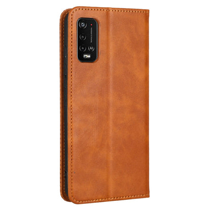 For Wiko Power U10 / Power U20 Vintage PU Leather Wallet Case Imprinted Mosaic Stand Magnetic Auto-absorbed Closure Flip Folio Cover