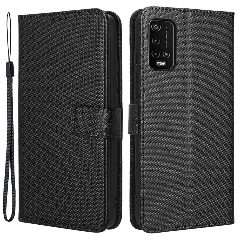 For Wiko Power U10 / Power U20 Diamond Texture Wallet Case PU Leather Folio View Stand Magnetic Closure Flip Cover