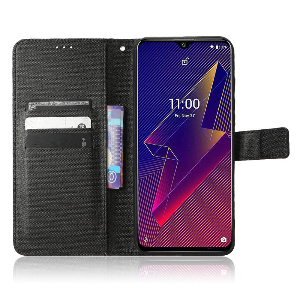 For Wiko Power U10 / Power U20 Diamond Texture Wallet Case PU Leather Folio View Stand Magnetic Closure Flip Cover