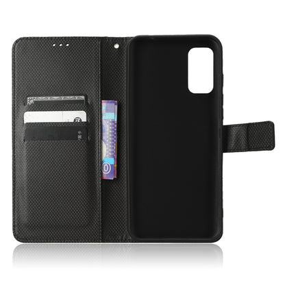 For Wiko Power U10 / Power U20 Diamond Texture Wallet Case PU Leather Folio View Stand Magnetic Closure Flip Cover