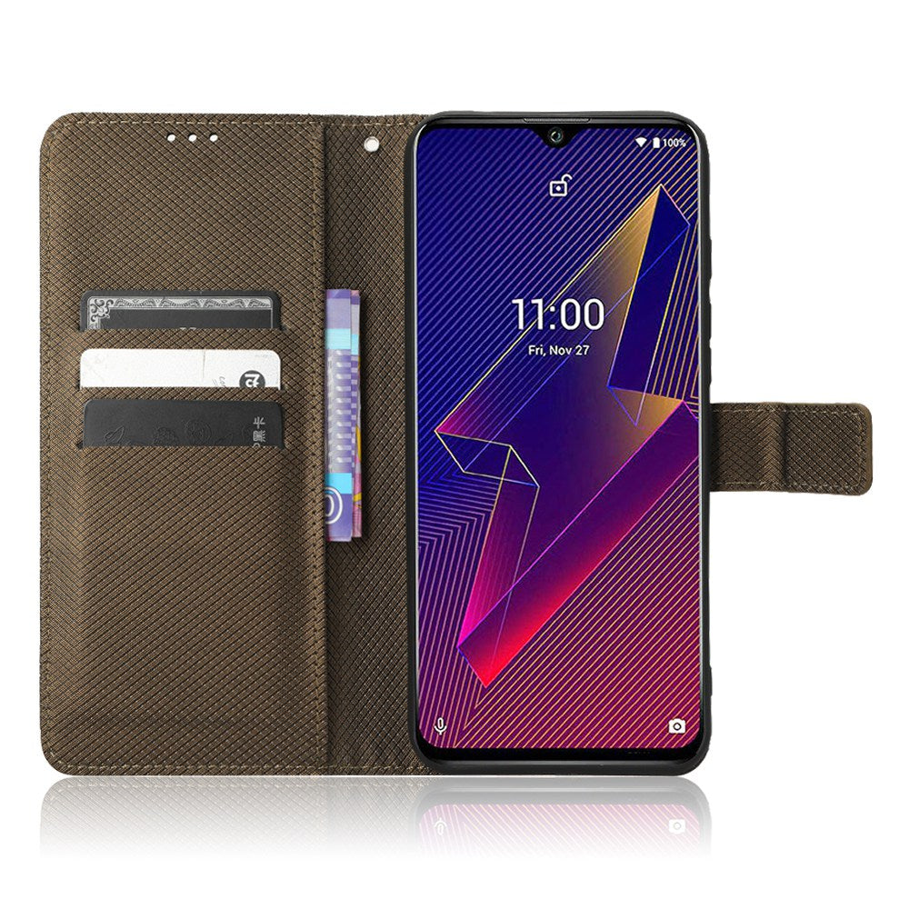 For Wiko Power U10 / Power U20 Diamond Texture Wallet Case PU Leather Folio View Stand Magnetic Closure Flip Cover