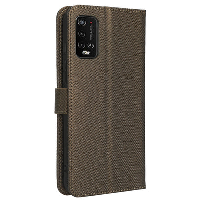 For Wiko Power U10 / Power U20 Diamond Texture Wallet Case PU Leather Folio View Stand Magnetic Closure Flip Cover