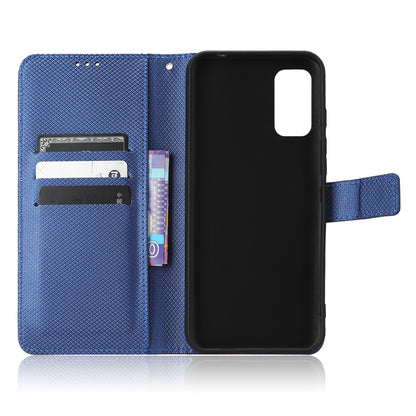 For Wiko Power U10 / Power U20 Diamond Texture Wallet Case PU Leather Folio View Stand Magnetic Closure Flip Cover