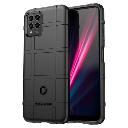 For T-Mobile Revvl 6 Pro 5G Rugged Square Grid Anti-drop Phone Case Flexible TPU Protective Cover