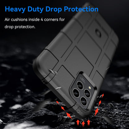 For T-Mobile Revvl 6 Pro 5G Rugged Square Grid Anti-drop Phone Case Flexible TPU Protective Cover