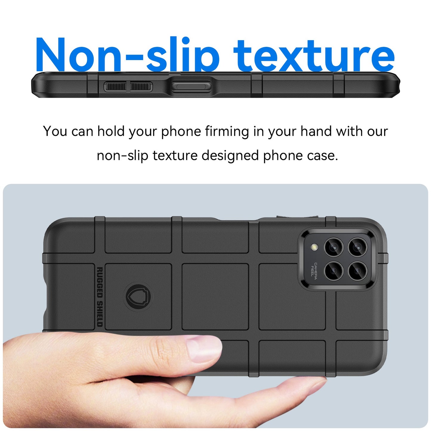 For T-Mobile Revvl 6 Pro 5G Rugged Square Grid Anti-drop Phone Case Flexible TPU Protective Cover