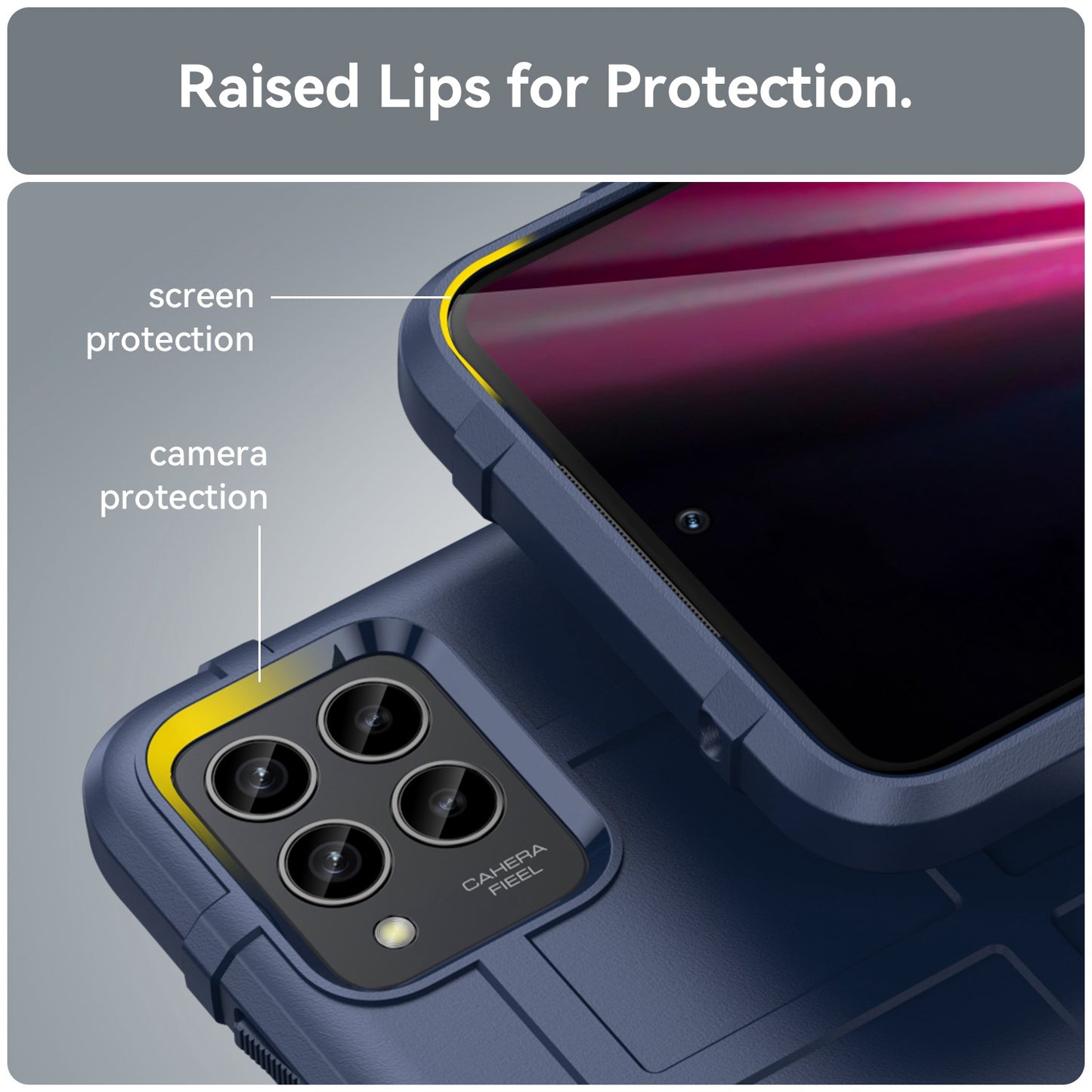 For T-Mobile Revvl 6 Pro 5G Rugged Square Grid Anti-drop Phone Case Flexible TPU Protective Cover