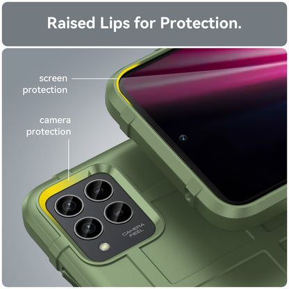 For T-Mobile Revvl 6 Pro 5G Rugged Square Grid Anti-drop Phone Case Flexible TPU Protective Cover