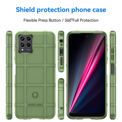 For T-Mobile Revvl 6 Pro 5G Rugged Square Grid Anti-drop Phone Case Flexible TPU Protective Cover