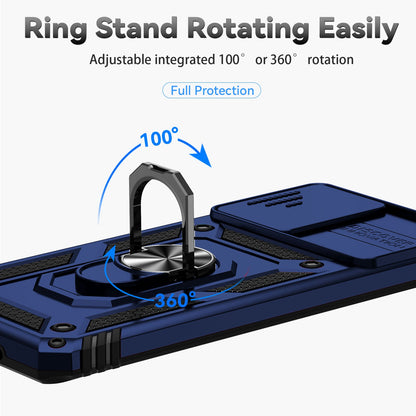 For Samsung Galaxy S20 Plus 4G / 5G Hard PC + Soft TPU Phone Case with Metal Ring Kickstand and Slide Camera Protection